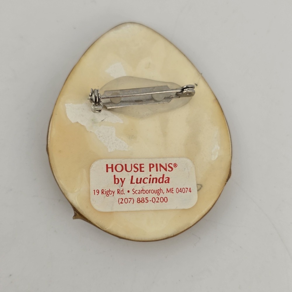 Easter House Pins by Lucinda Egg Shape Bunny Rabbit Pink - Picture 4 of 5